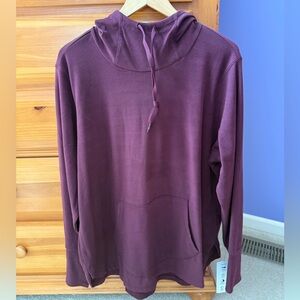 RBX Mock neck Dark Red, looks more Purple Hooded Long Sleeve Size 2x NWT.